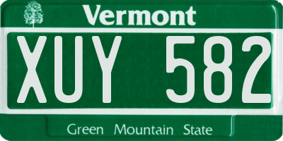 VT license plate XUY582