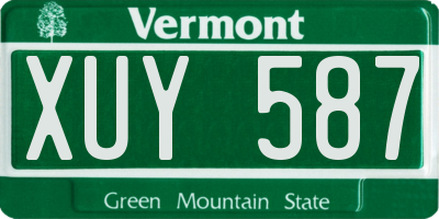 VT license plate XUY587