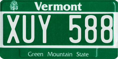VT license plate XUY588