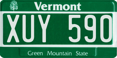 VT license plate XUY590