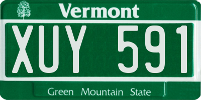 VT license plate XUY591