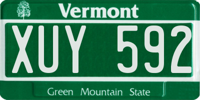 VT license plate XUY592