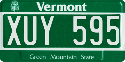 VT license plate XUY595