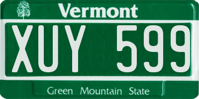 VT license plate XUY599