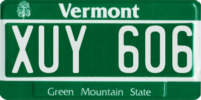 VT license plate XUY606