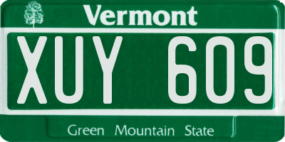 VT license plate XUY609