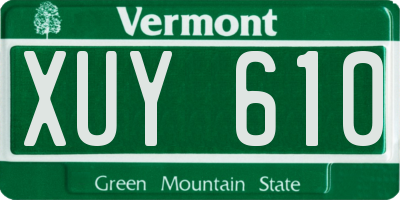 VT license plate XUY610