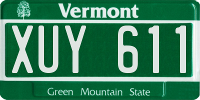 VT license plate XUY611