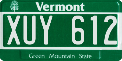 VT license plate XUY612
