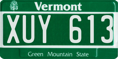 VT license plate XUY613