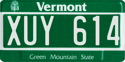 VT license plate XUY614