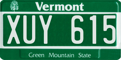 VT license plate XUY615