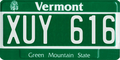 VT license plate XUY616