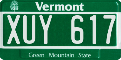 VT license plate XUY617