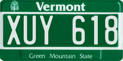 VT license plate XUY618