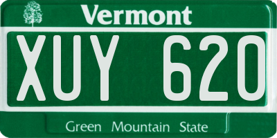 VT license plate XUY620