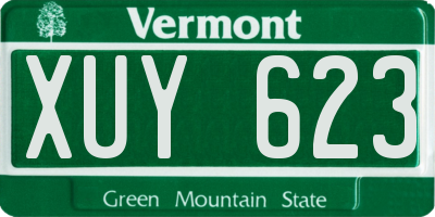 VT license plate XUY623