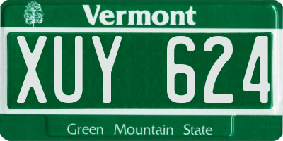 VT license plate XUY624