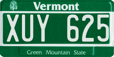 VT license plate XUY625