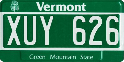 VT license plate XUY626