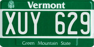VT license plate XUY629