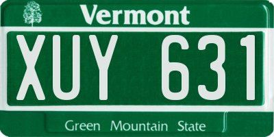 VT license plate XUY631