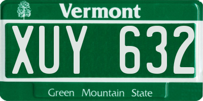 VT license plate XUY632