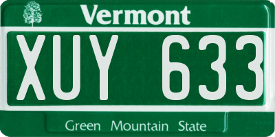 VT license plate XUY633