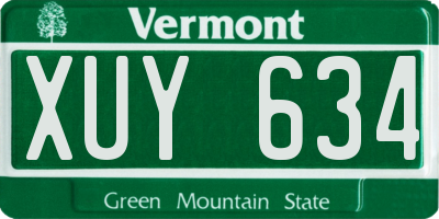 VT license plate XUY634