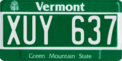 VT license plate XUY637