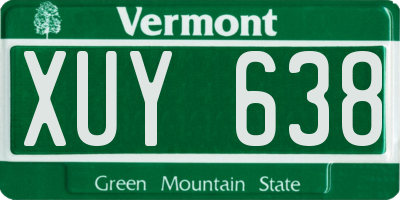 VT license plate XUY638