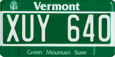 VT license plate XUY640