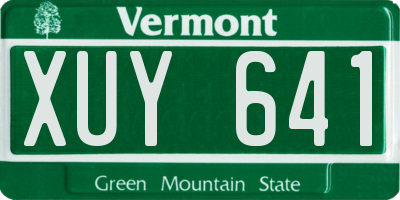 VT license plate XUY641