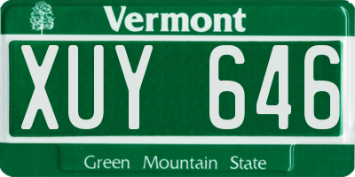VT license plate XUY646