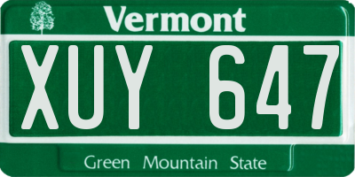 VT license plate XUY647
