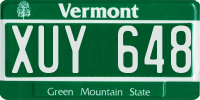 VT license plate XUY648