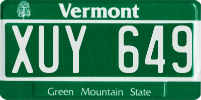VT license plate XUY649