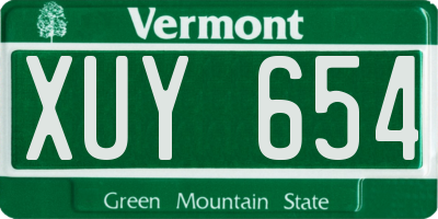 VT license plate XUY654