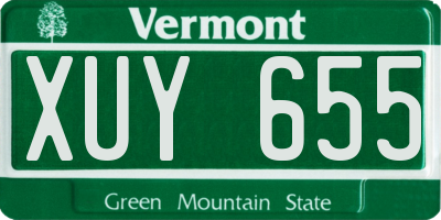 VT license plate XUY655
