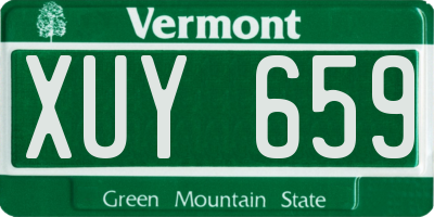 VT license plate XUY659