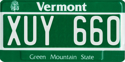 VT license plate XUY660
