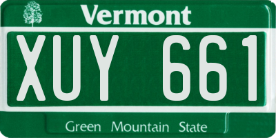 VT license plate XUY661