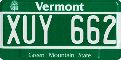 VT license plate XUY662