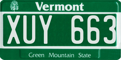 VT license plate XUY663