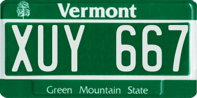 VT license plate XUY667