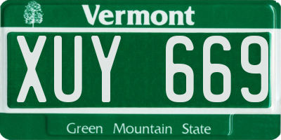 VT license plate XUY669