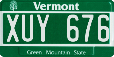VT license plate XUY676