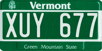 VT license plate XUY677