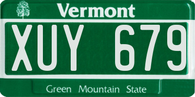 VT license plate XUY679