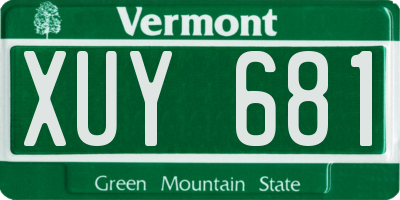 VT license plate XUY681
